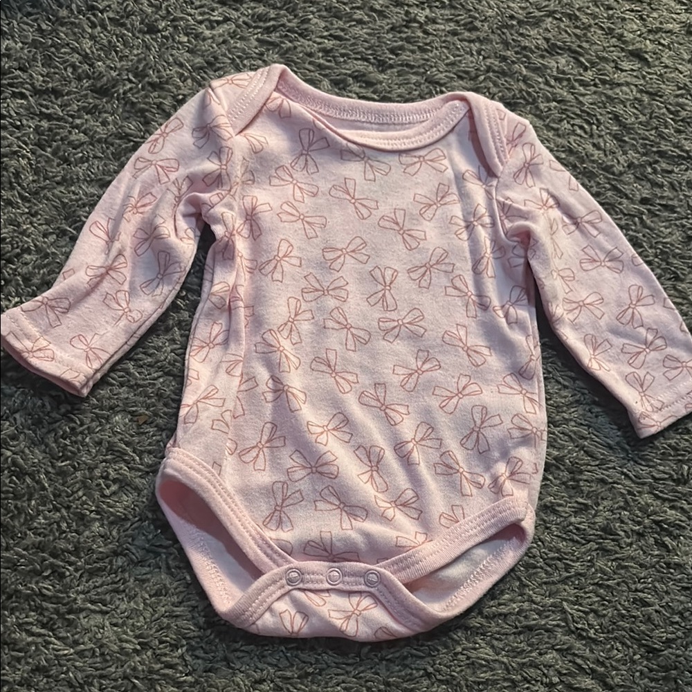 Pink Floral Long Sleeve Bodysuit